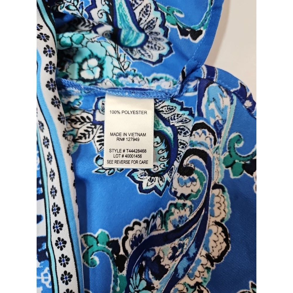Floral & Ivy Women's Blue Paisley Sleeveless V-Neck‎ Blouse Size Small - NWT - Picture 5 of 8